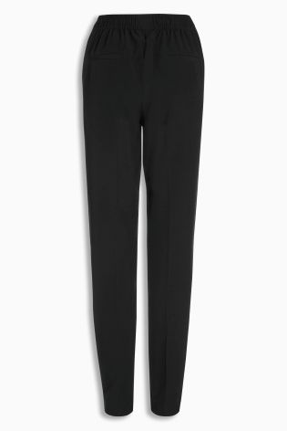 Black Workwear Tapered Trousers